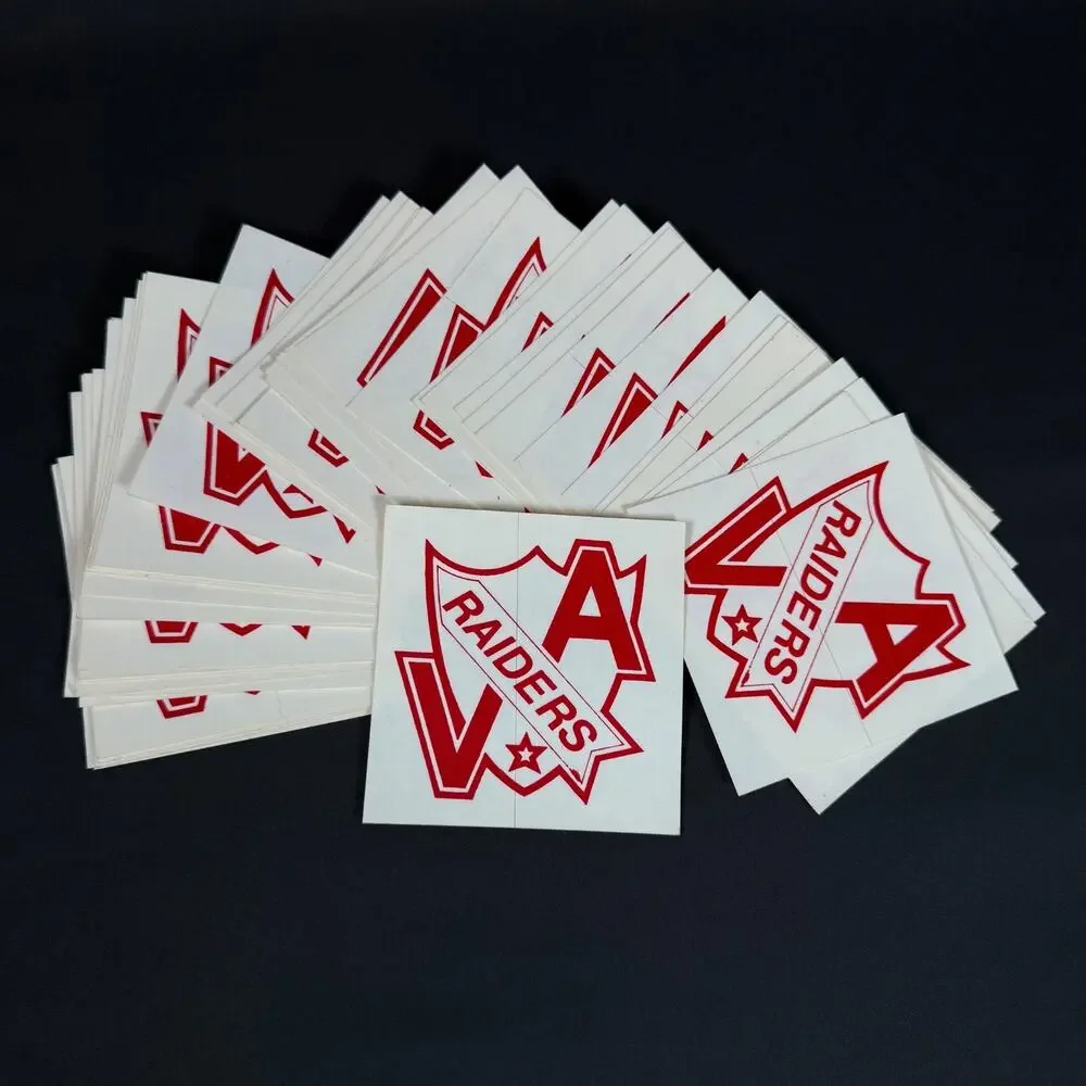Lot of 46 Vintage Stickers - A V Raiders 3 3/4